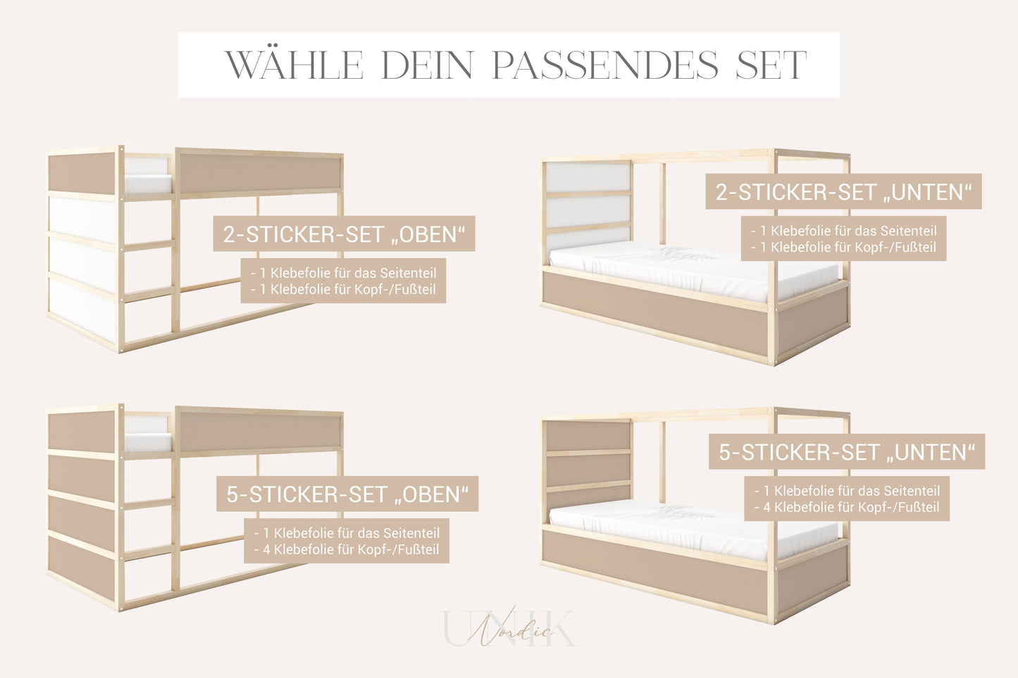 IKEA Kura Bed Sticker Set - Boho Pattern