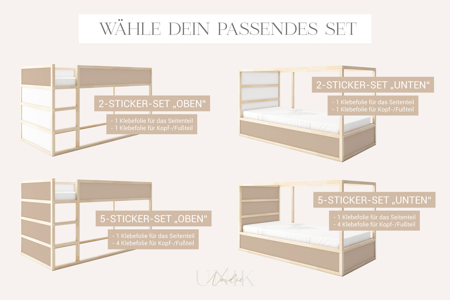 IKEA Kura Bett­aufkleber Set - Tannenwald mit Tieren