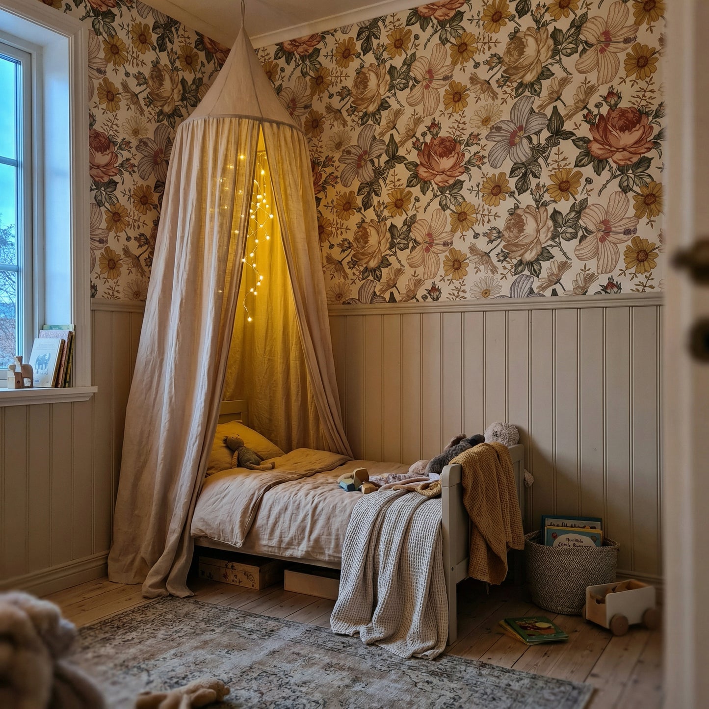 Kindertapete Vintage Blumen­wand