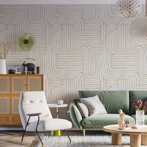 Fototapete Bogenmuster Nude | Premium Vlies (180g/m²) | einfach