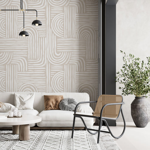 Fototapete Bogenmuster Nude | Premium Vlies (180g/m²) | einfach