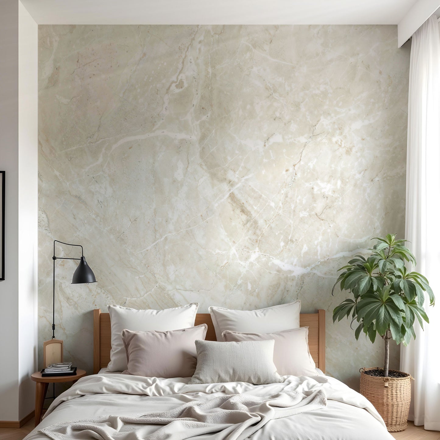 Photo Wallpaper Marble Stone pastel beige