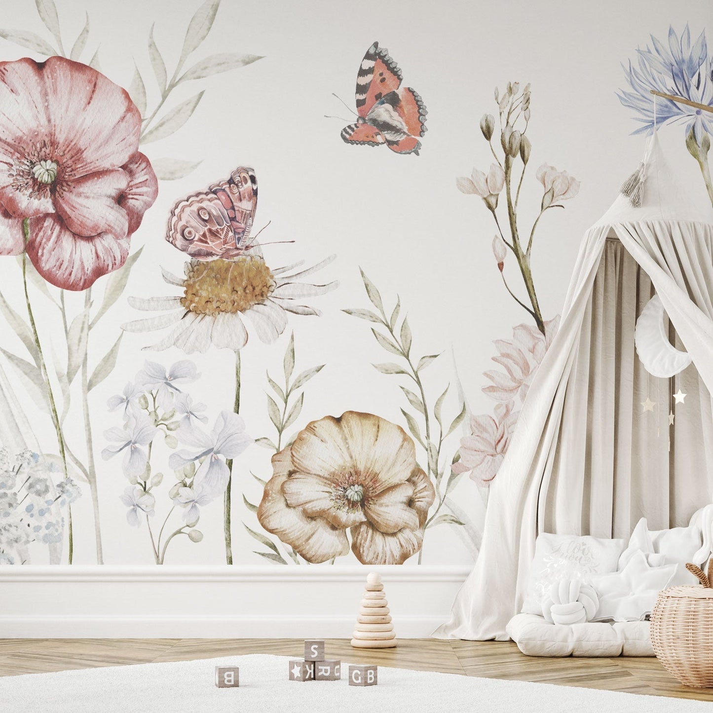 Children's Wallpaper Butterfly Garden