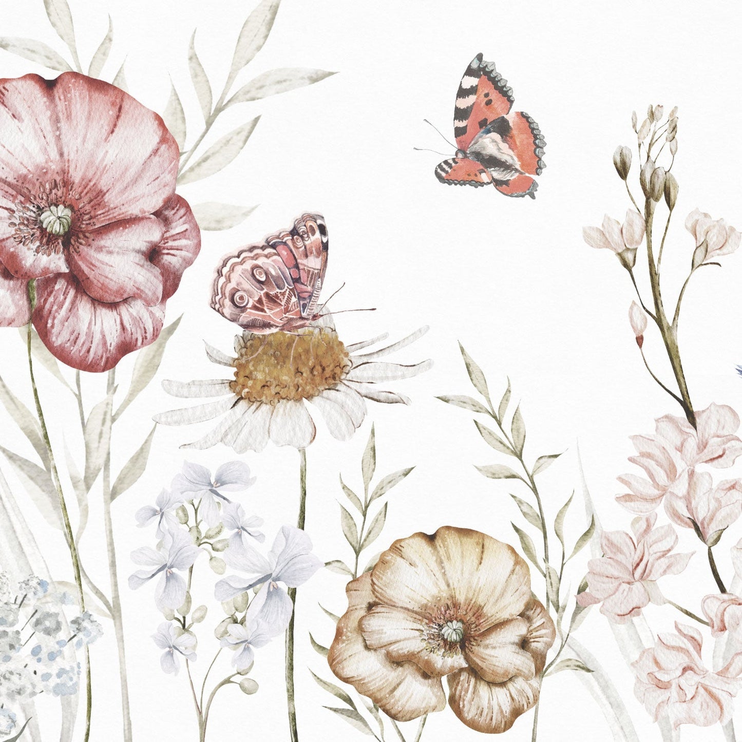 Papier peint enfant Jardin des Papillons