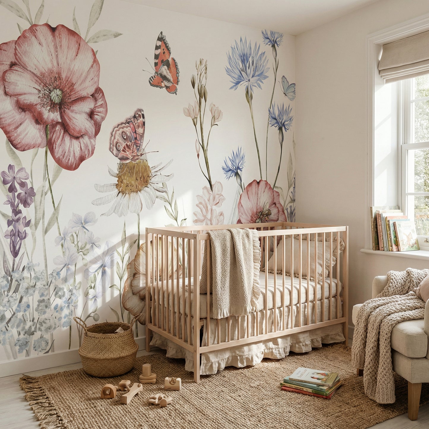 Papier peint enfant Jardin des Papillons