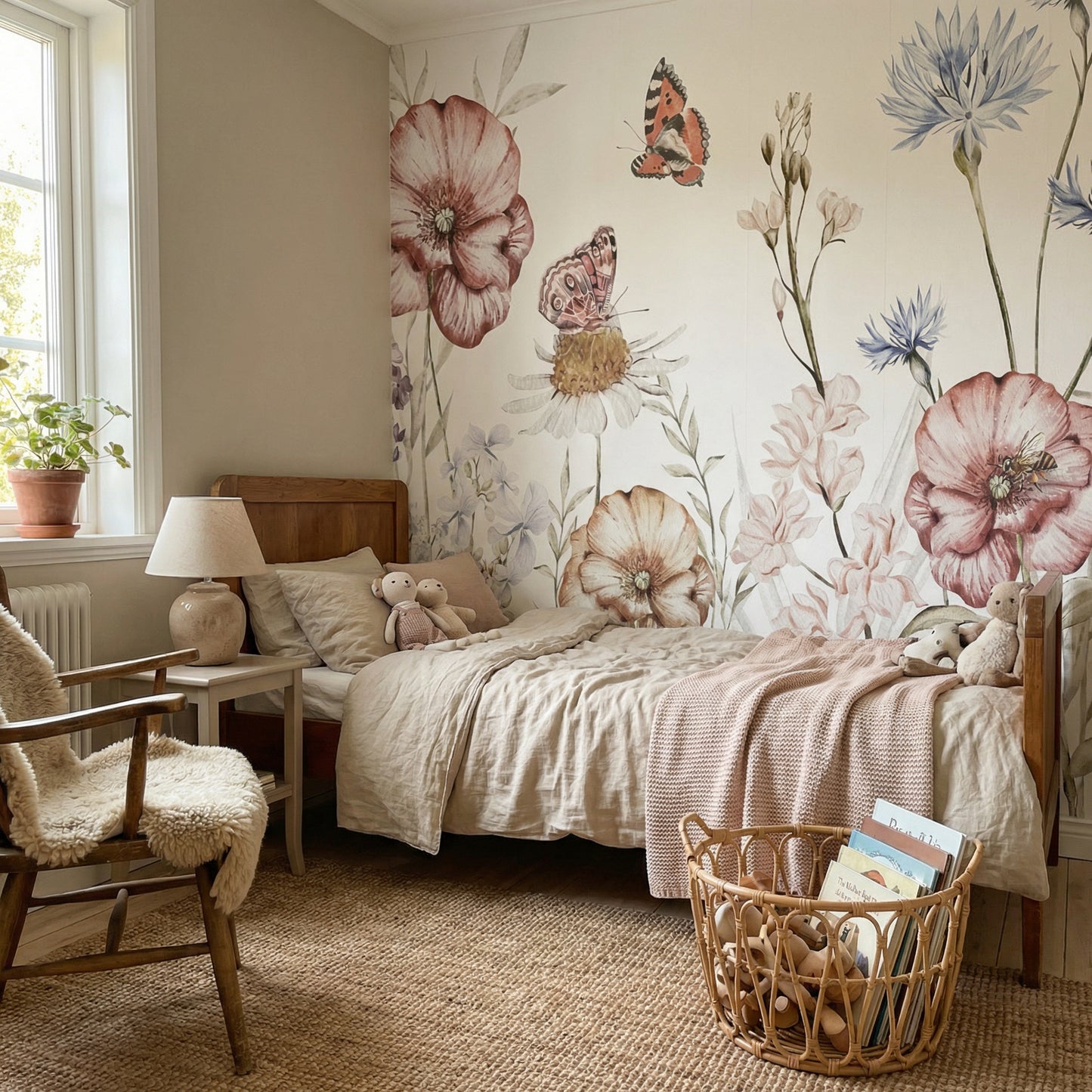 Papier peint enfant Jardin des Papillons