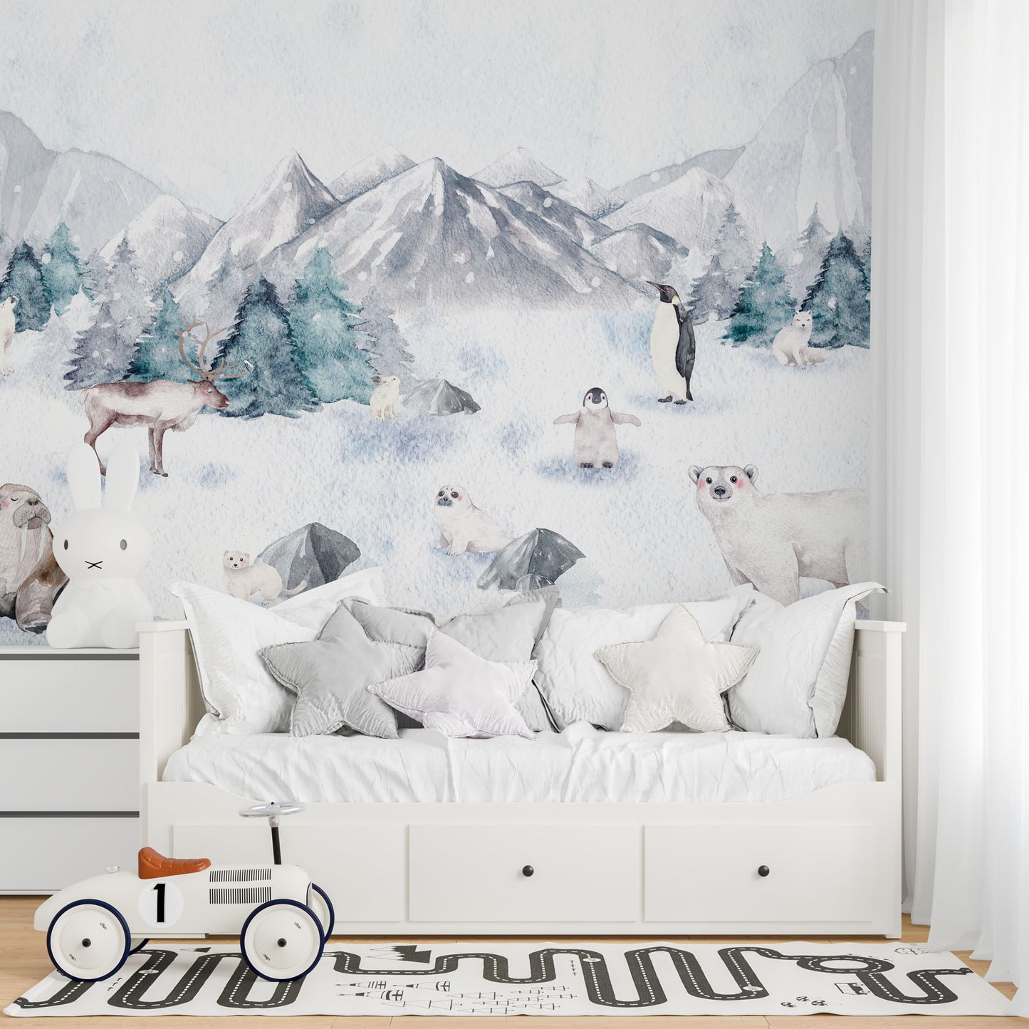 Kindertapete Arktis ­Tiere