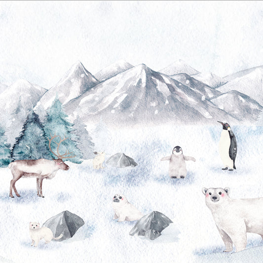 Kindertapete Arktis ­Tiere