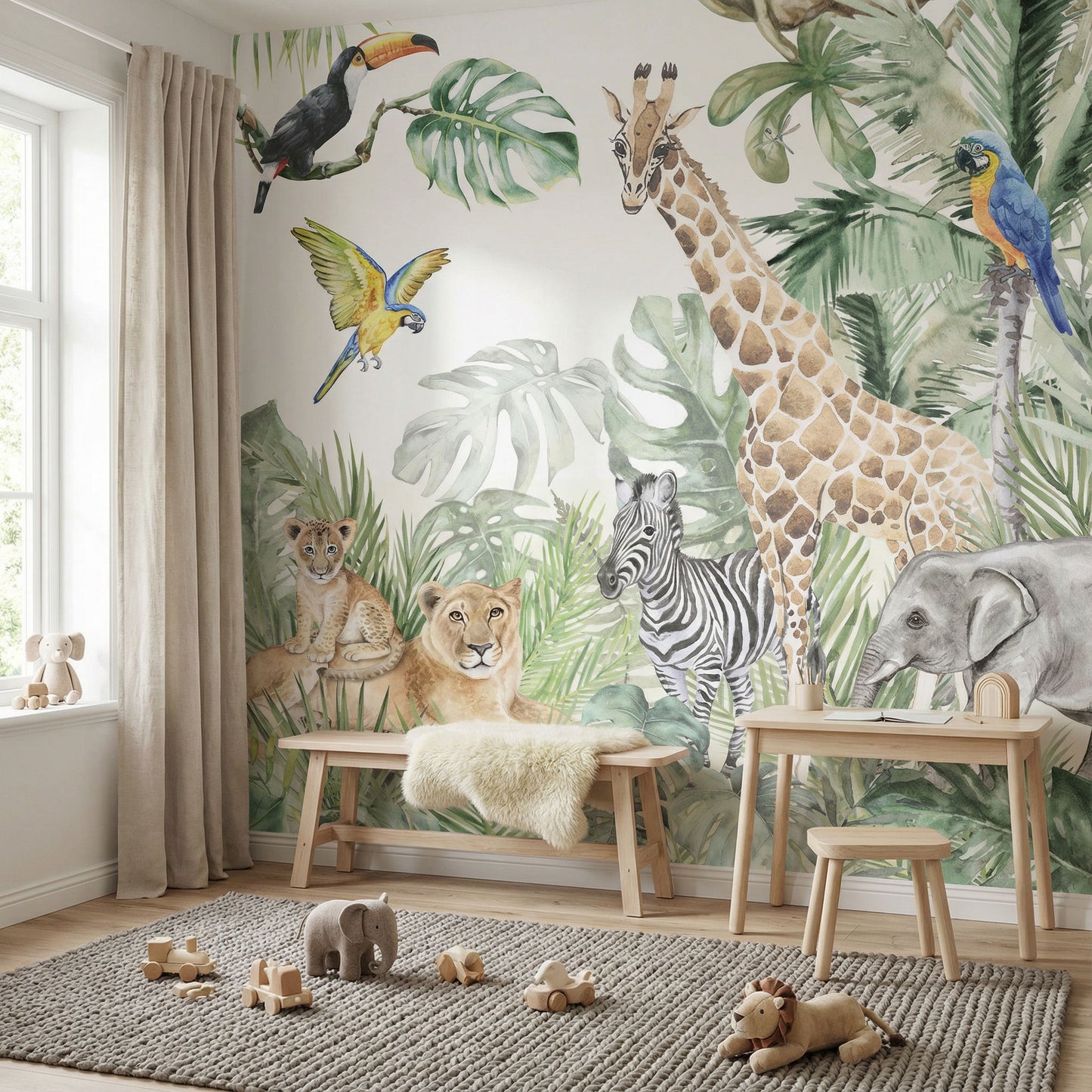 Kindertapete Dschungeltiere