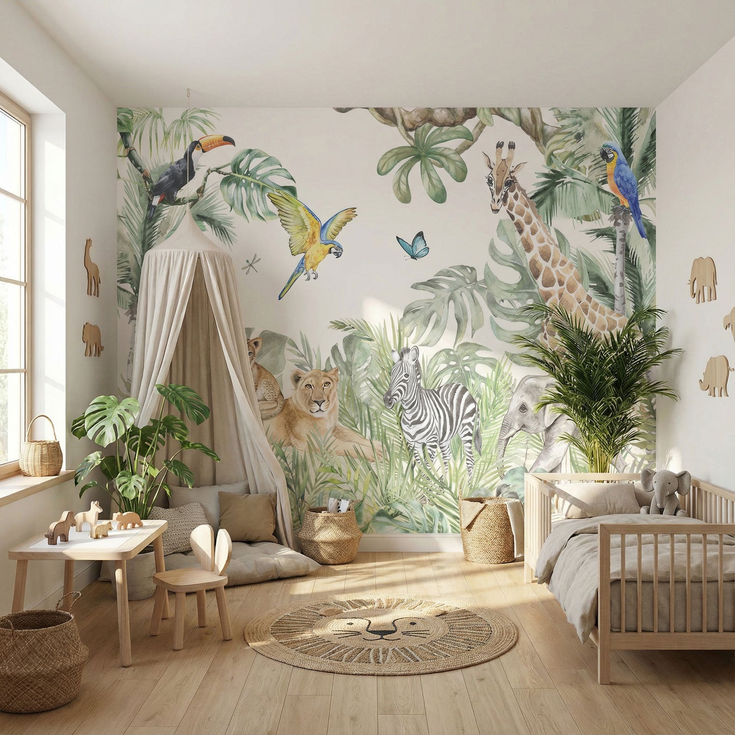 Kindertapete Dschungeltiere