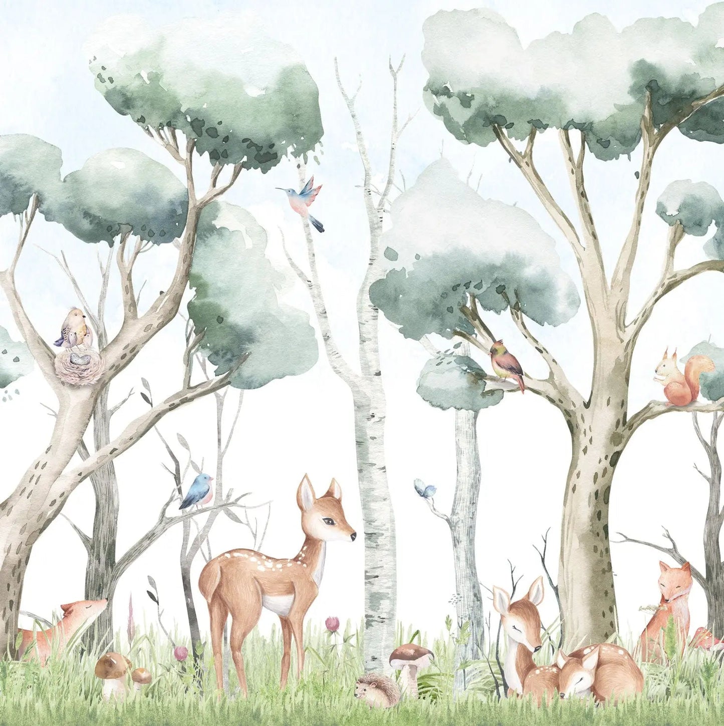 Children's Wallpaper Forest Animals Landscape