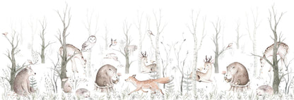 Kinder­tapete Herbst­wald Tie­re