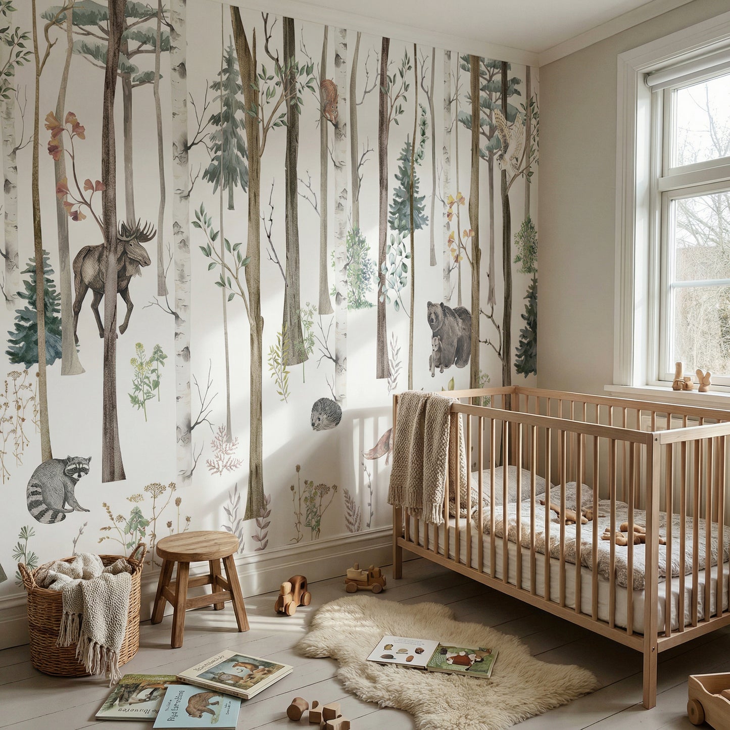 Kinder­tapete Wald­tiere Aquarell