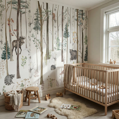 Kinder­tapete Wald­tiere Aquarell