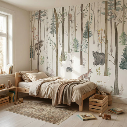 Kinder­tapete Wald­tiere Aquarell