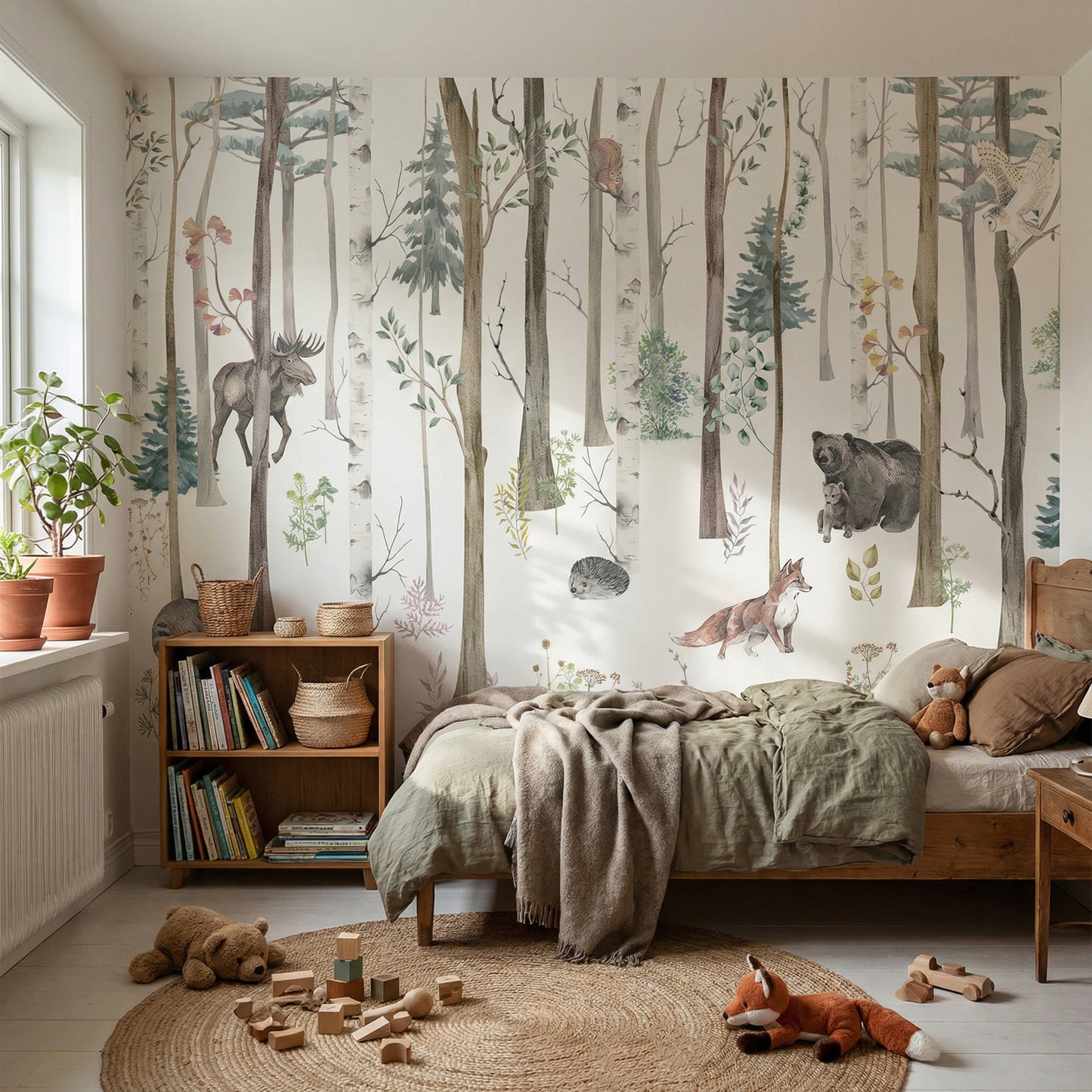 Kinder­tapete Wald­tiere Aquarell