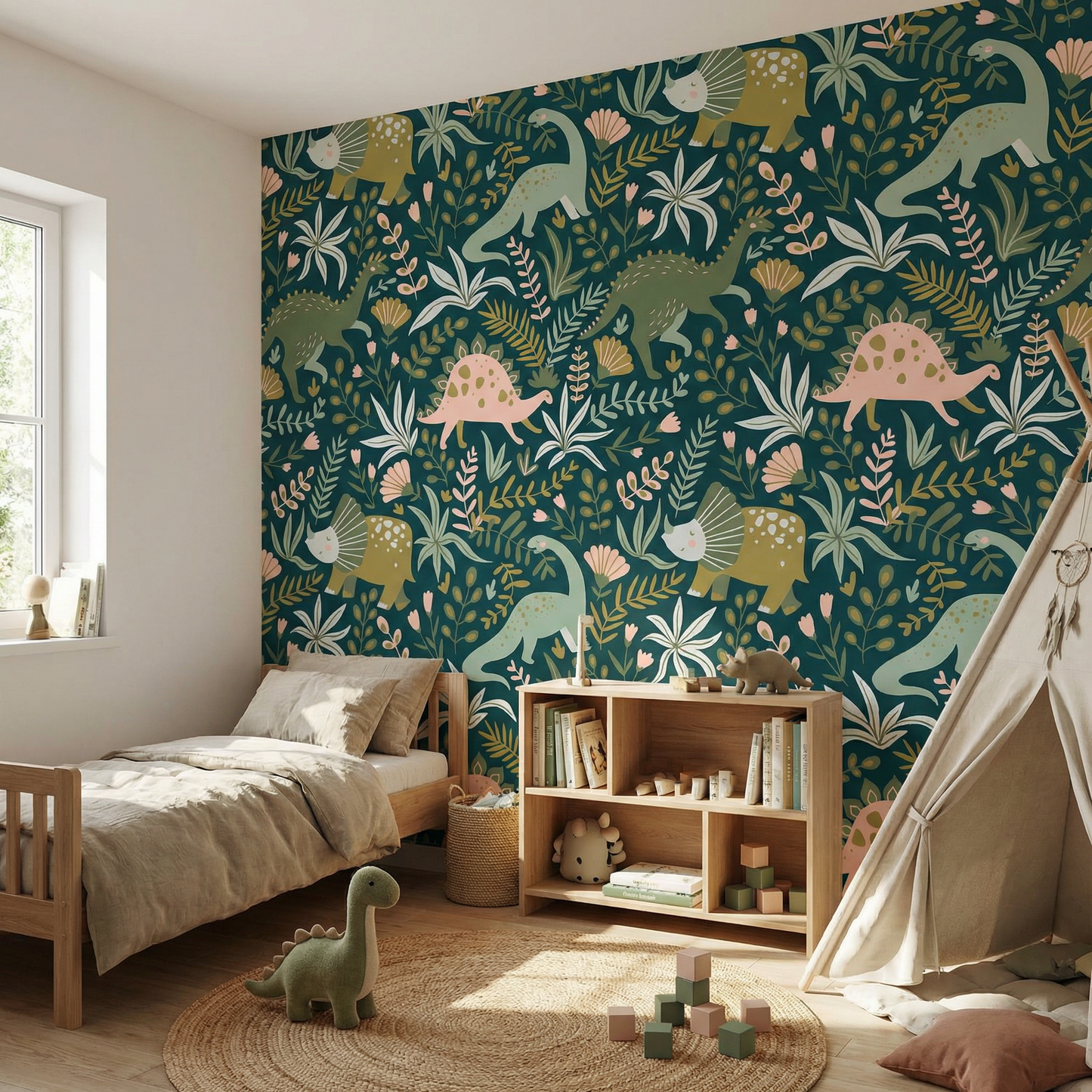 Kindertapete Dinos Muster