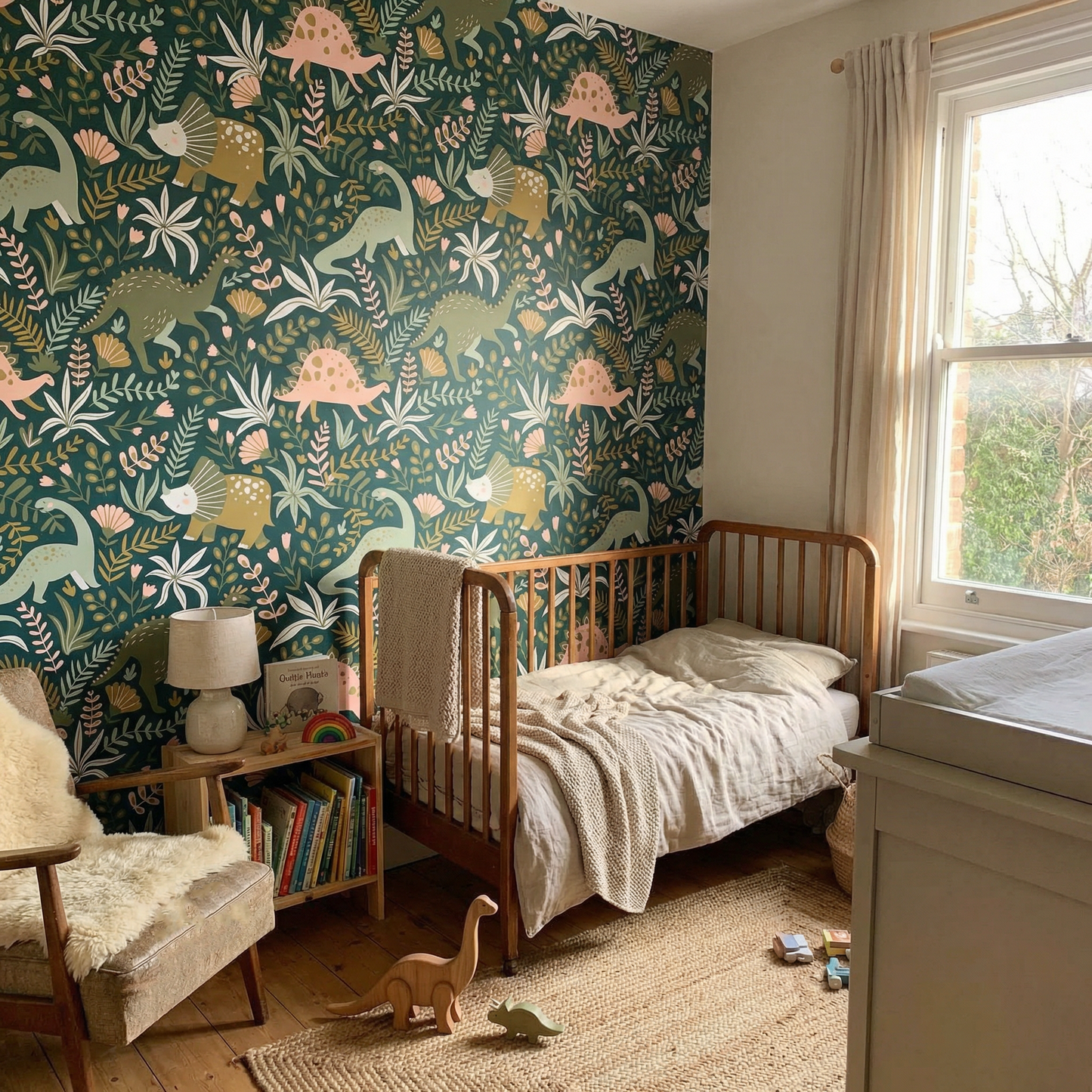 Kindertapete Dinos Muster