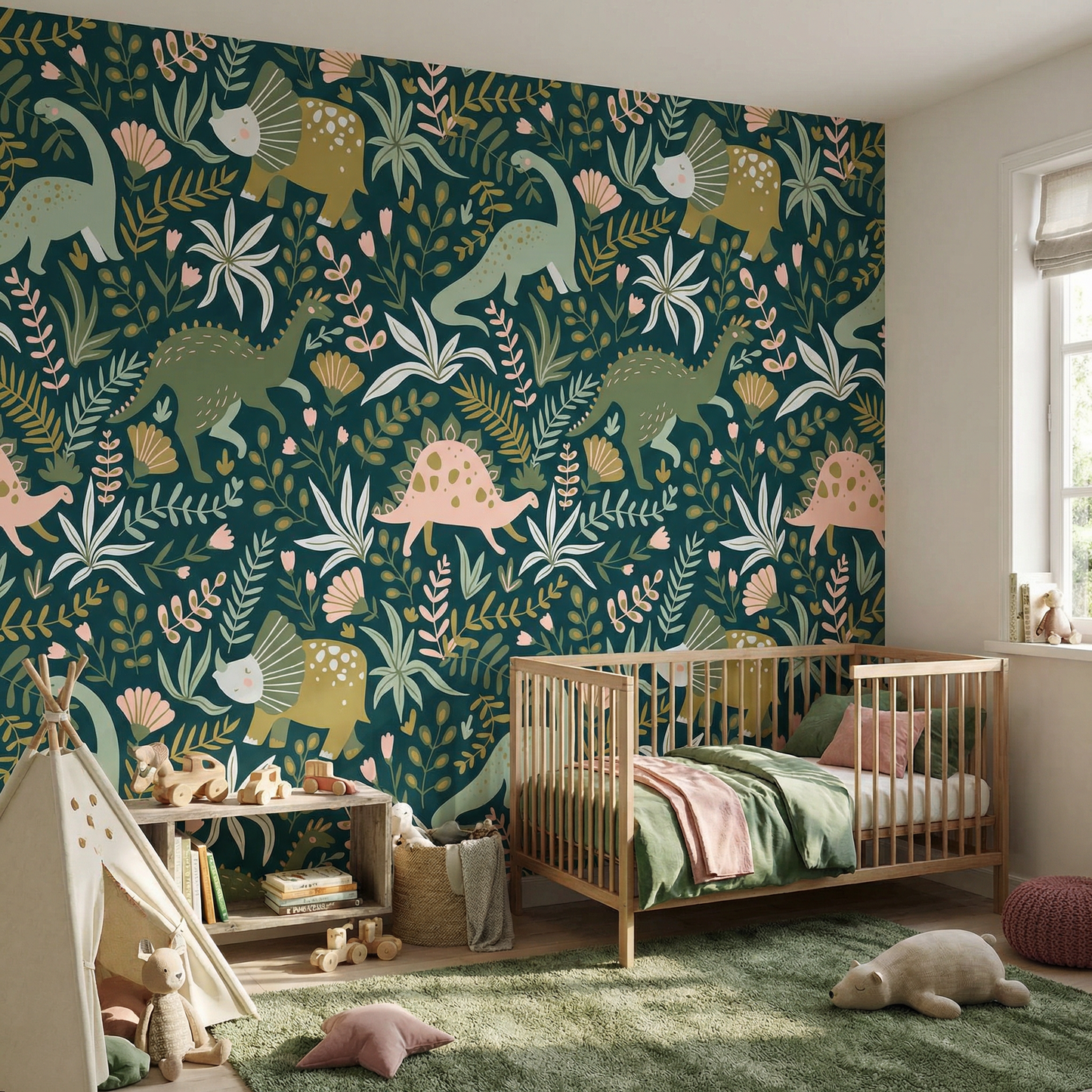 Kindertapete Dinos Muster