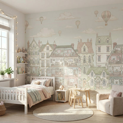 Children's wallpaper dollhouse