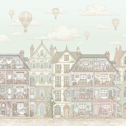 Children's wallpaper dollhouse