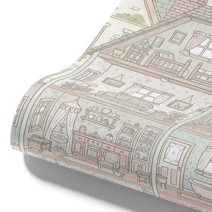 Children's wallpaper dollhouse