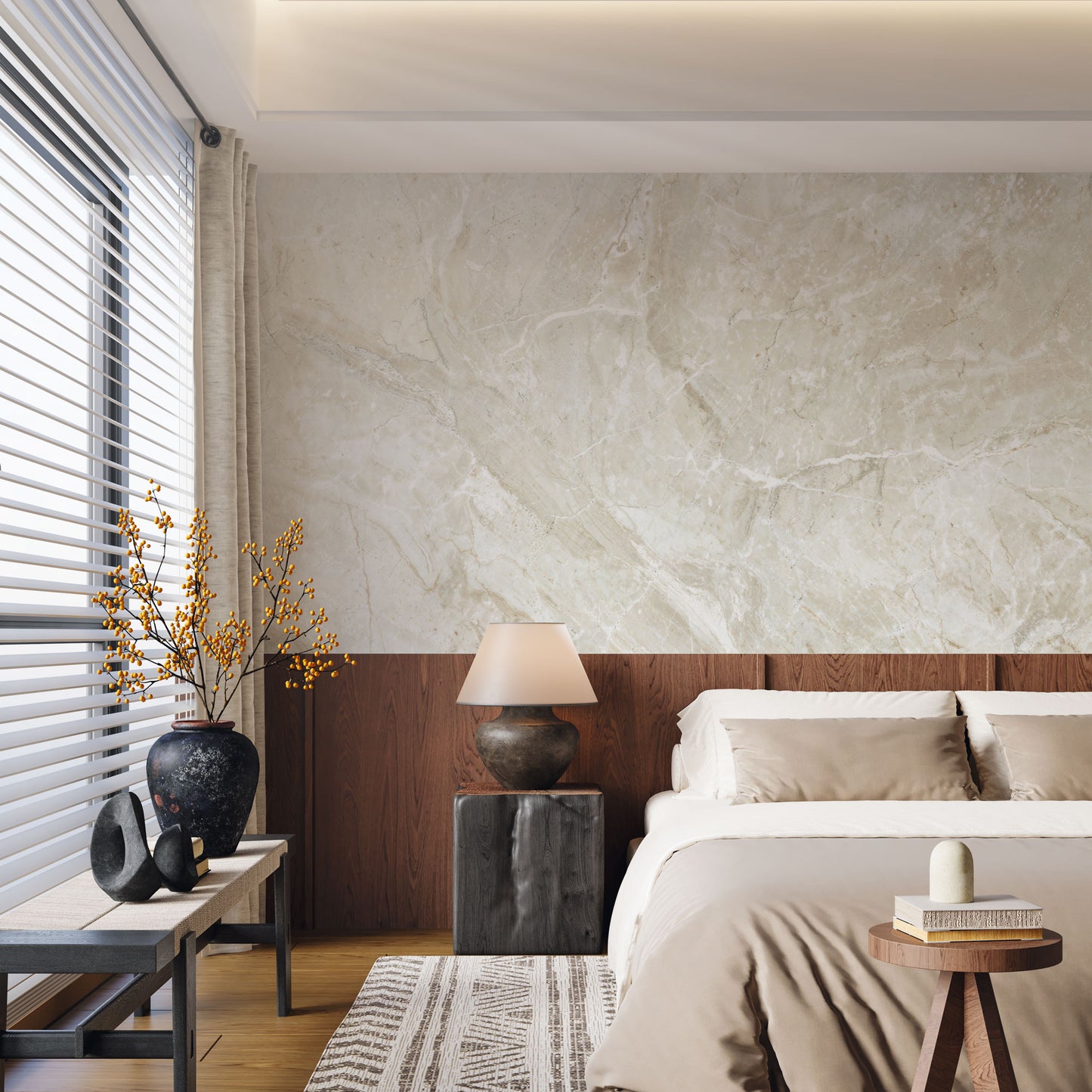 Photo Wallpaper Marble Stone pastel beige