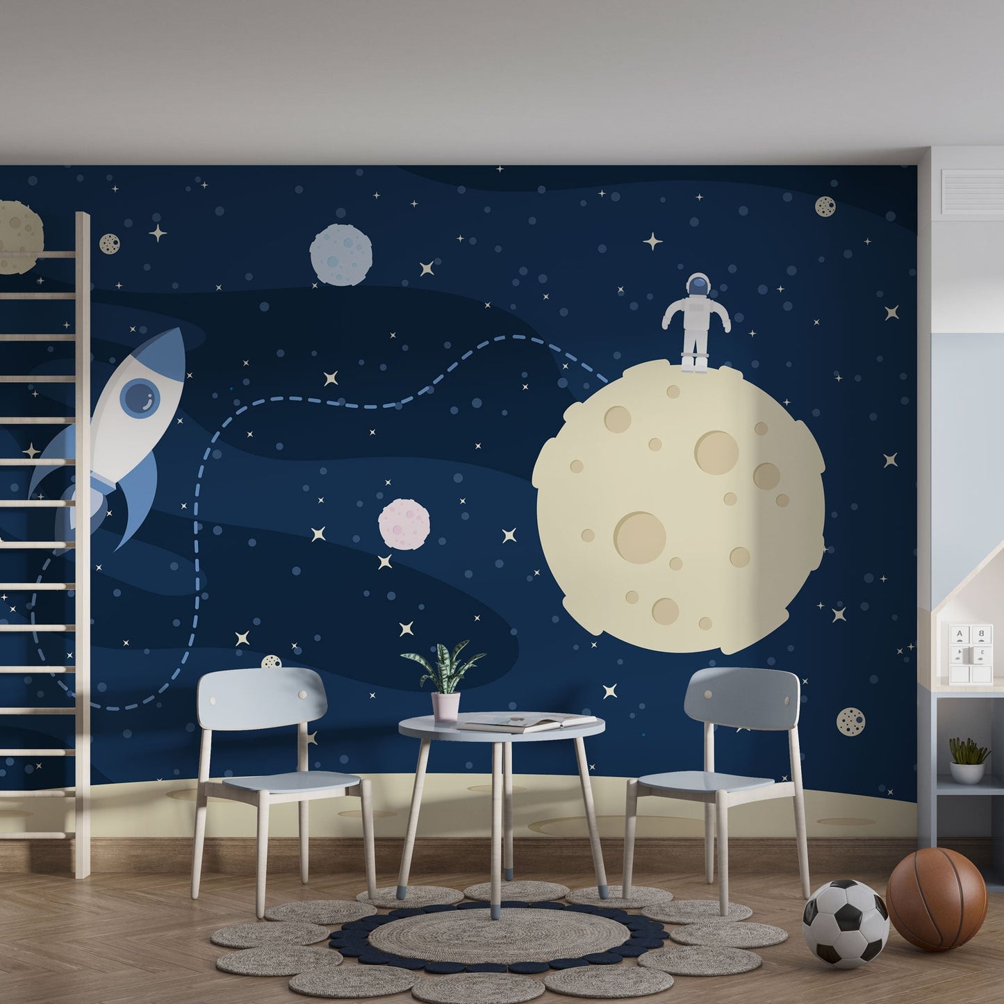 Children's Wallpaper Space With Astronaut