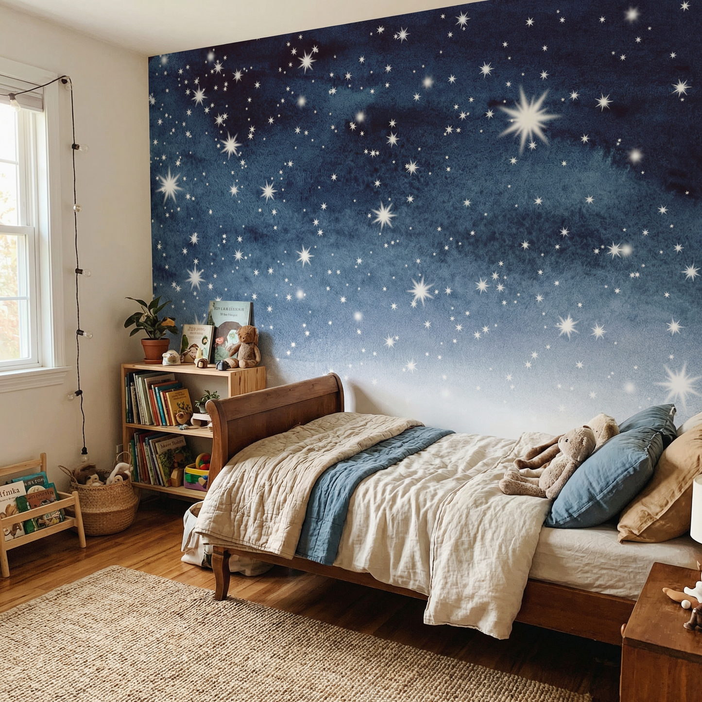 Kindertapete Aquarell Sterne