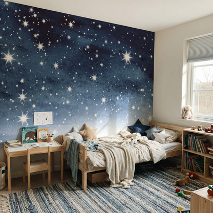 Kindertapete Aquarell Sterne
