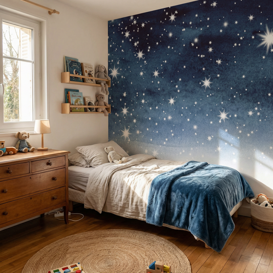 Kindertapete Aquarell Sterne