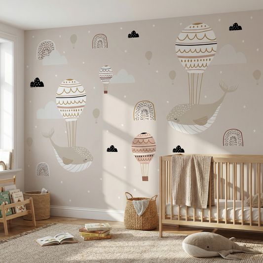 Kinder­tapete Wale und Luft­ballons