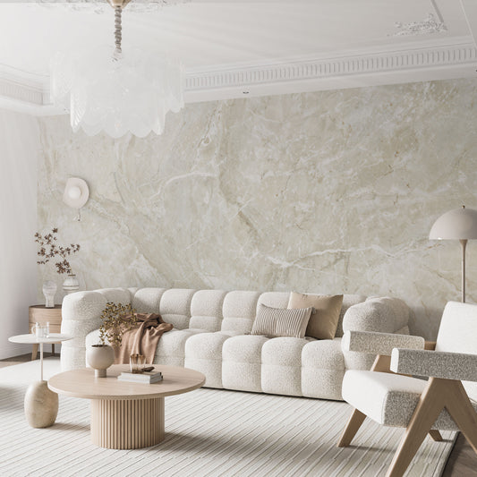 Foto­tapete Marmor­stein pastell­beige