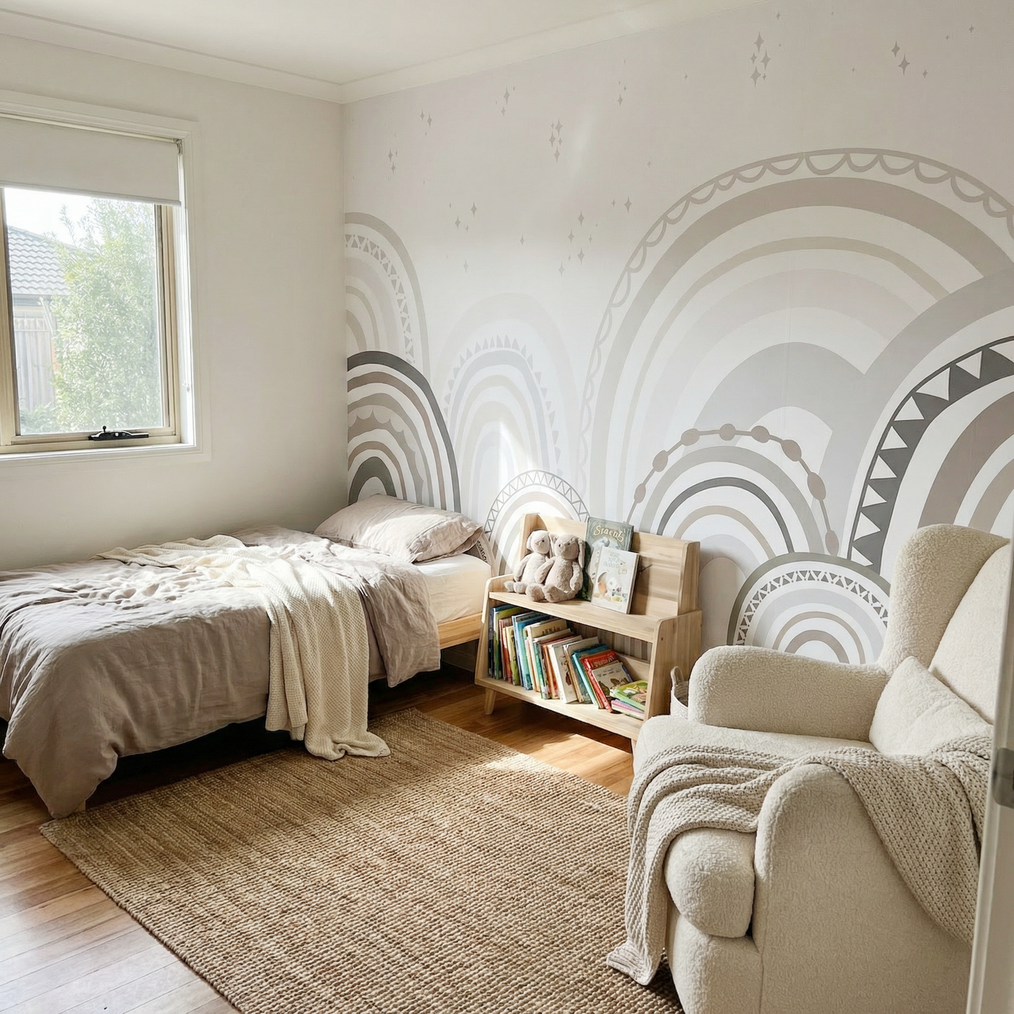 Kinder­tapete Regen­bögen pastell