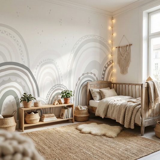 Kinder­tapete Regen­bögen pastell