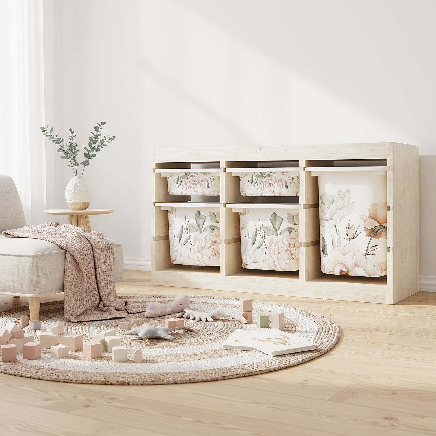 Möbelfolie für IKEA Trofast - Blush Bloom