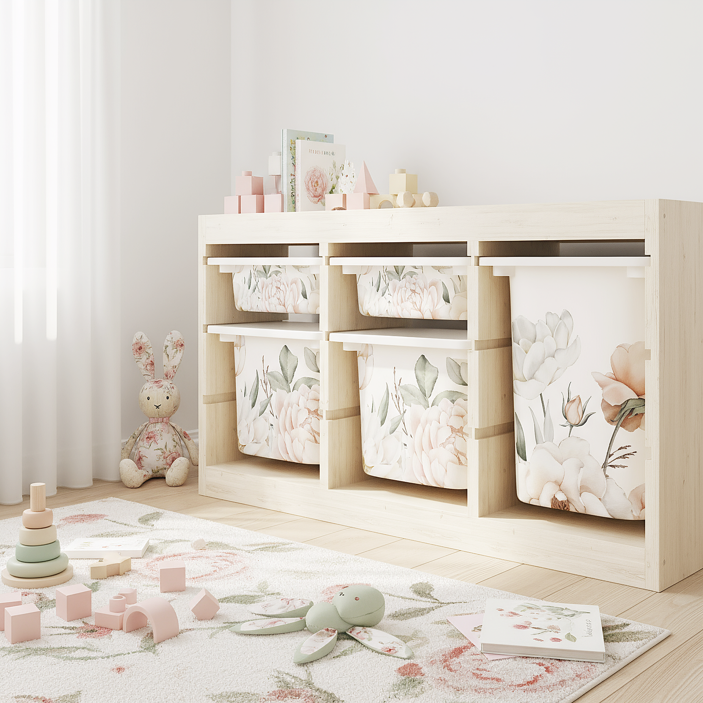 Möbelfolie für IKEA Trofast - Blush Bloom