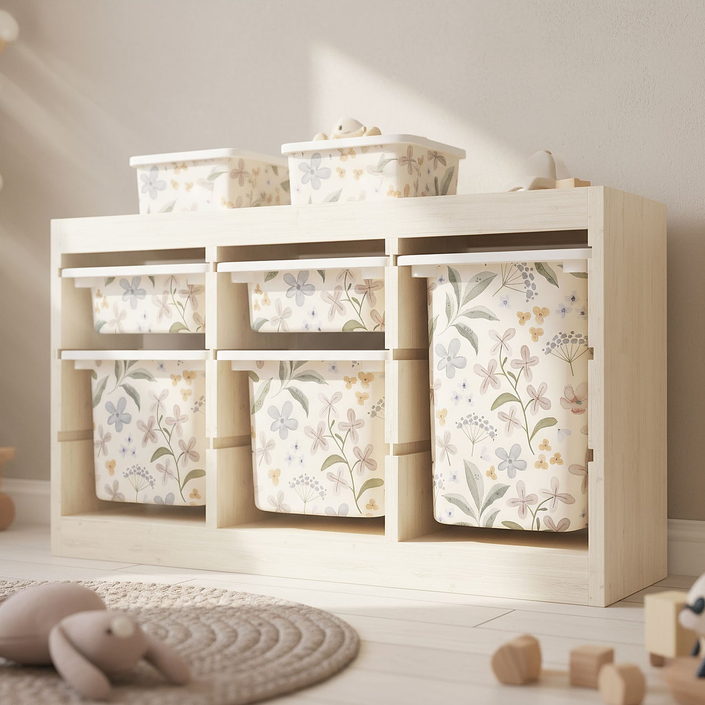 Möbelfolie für IKEA Trofast - Zarte Blütenwelt