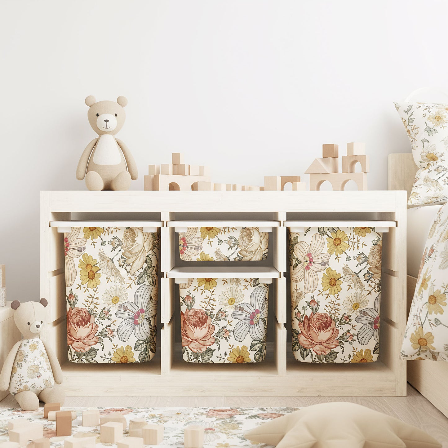 Möbelfolie für IKEA Trofast - Vintage Blumen