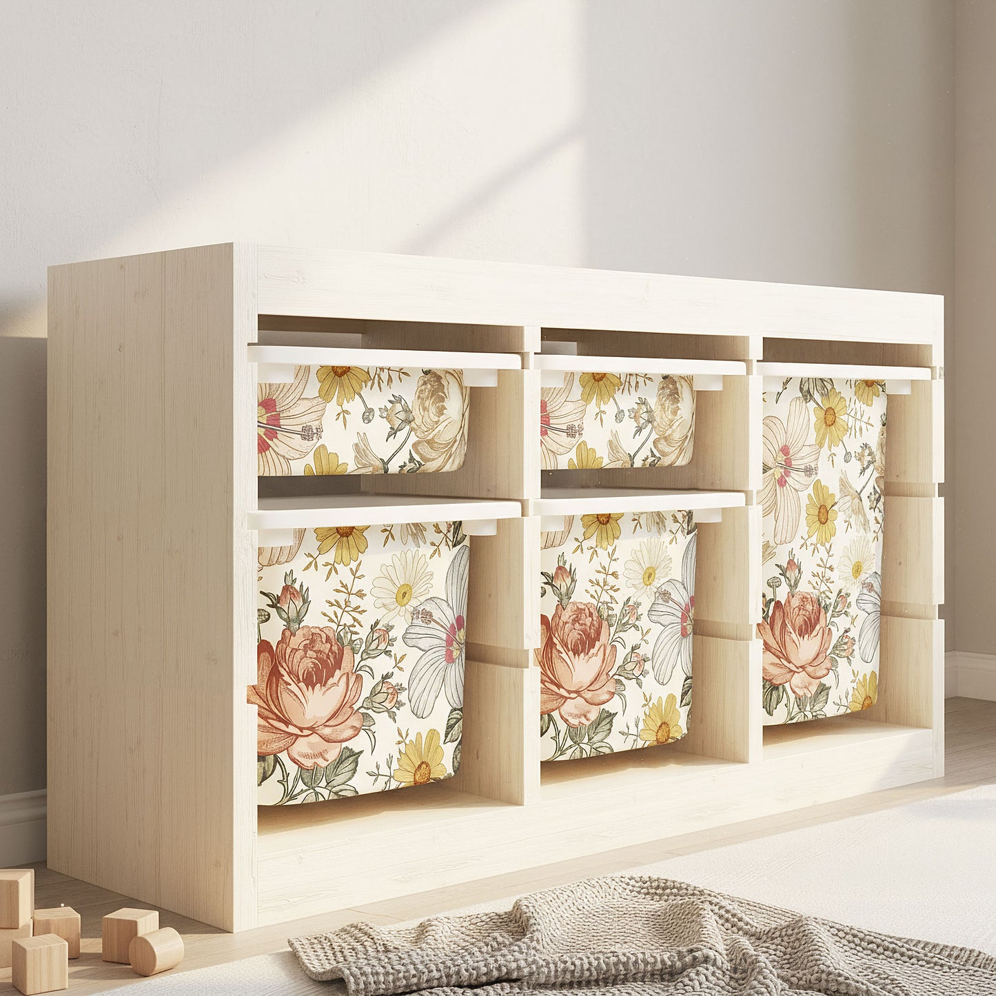 Möbelfolie für IKEA Trofast - Vintage Blumen