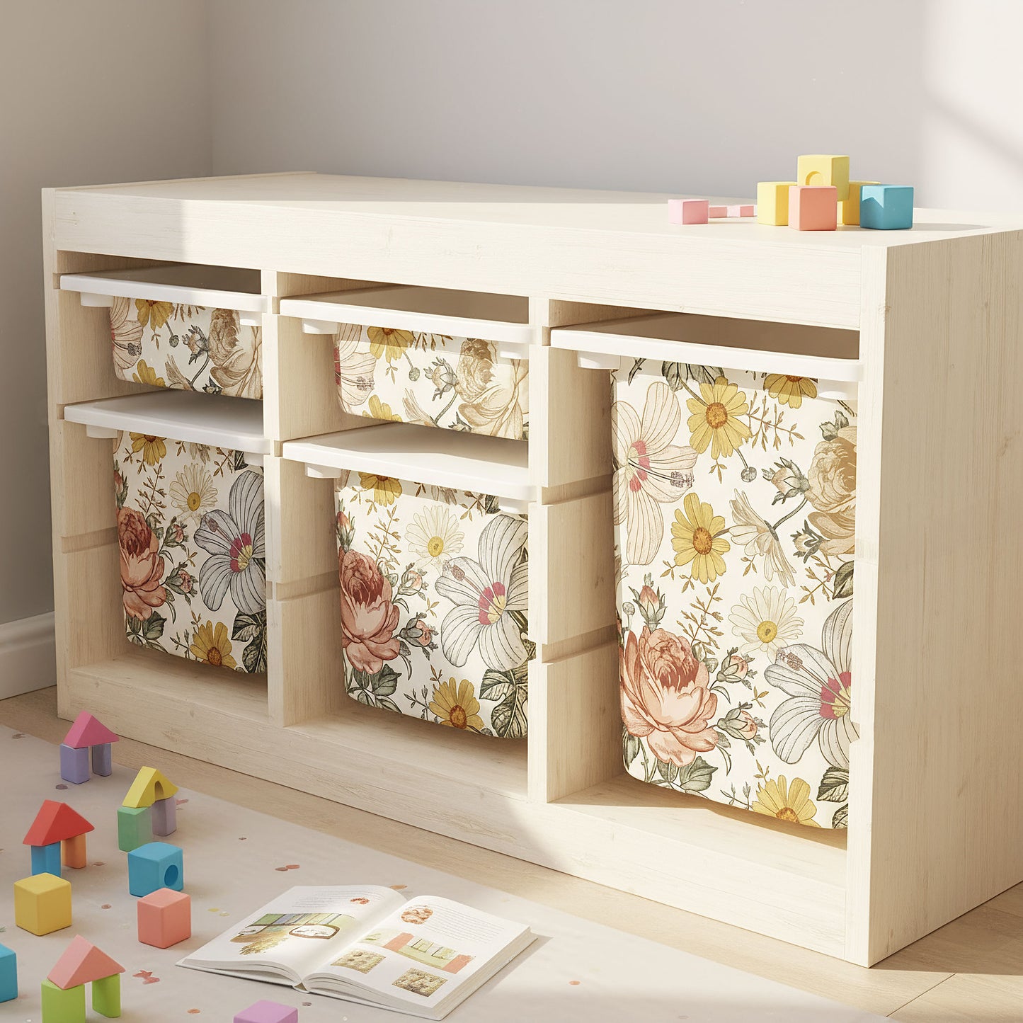 Möbelfolie für IKEA Trofast - Vintage Blumen