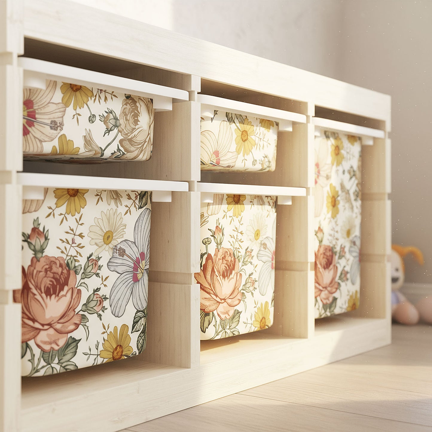 Möbelfolie für IKEA Trofast - Vintage Blumen
