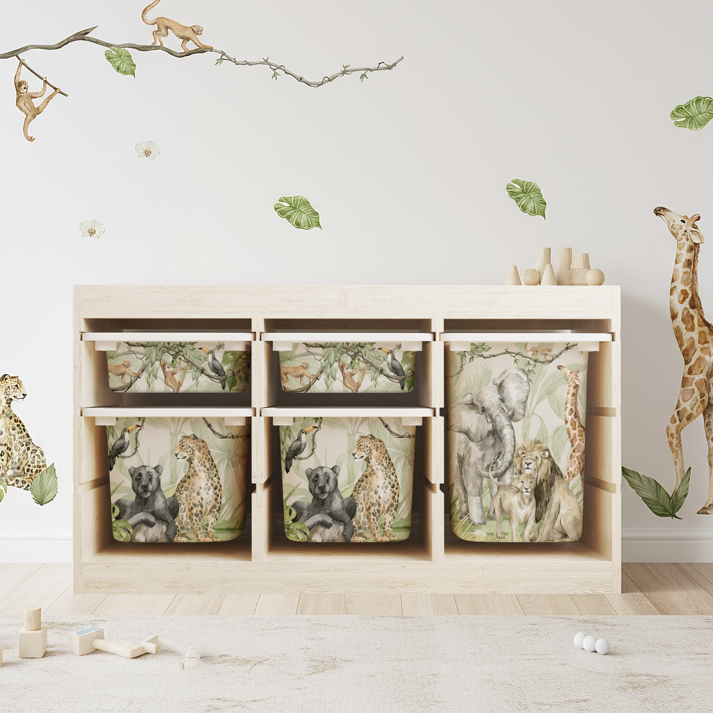 Möbelfolie für IKEA Trofast - Safari Aquarell