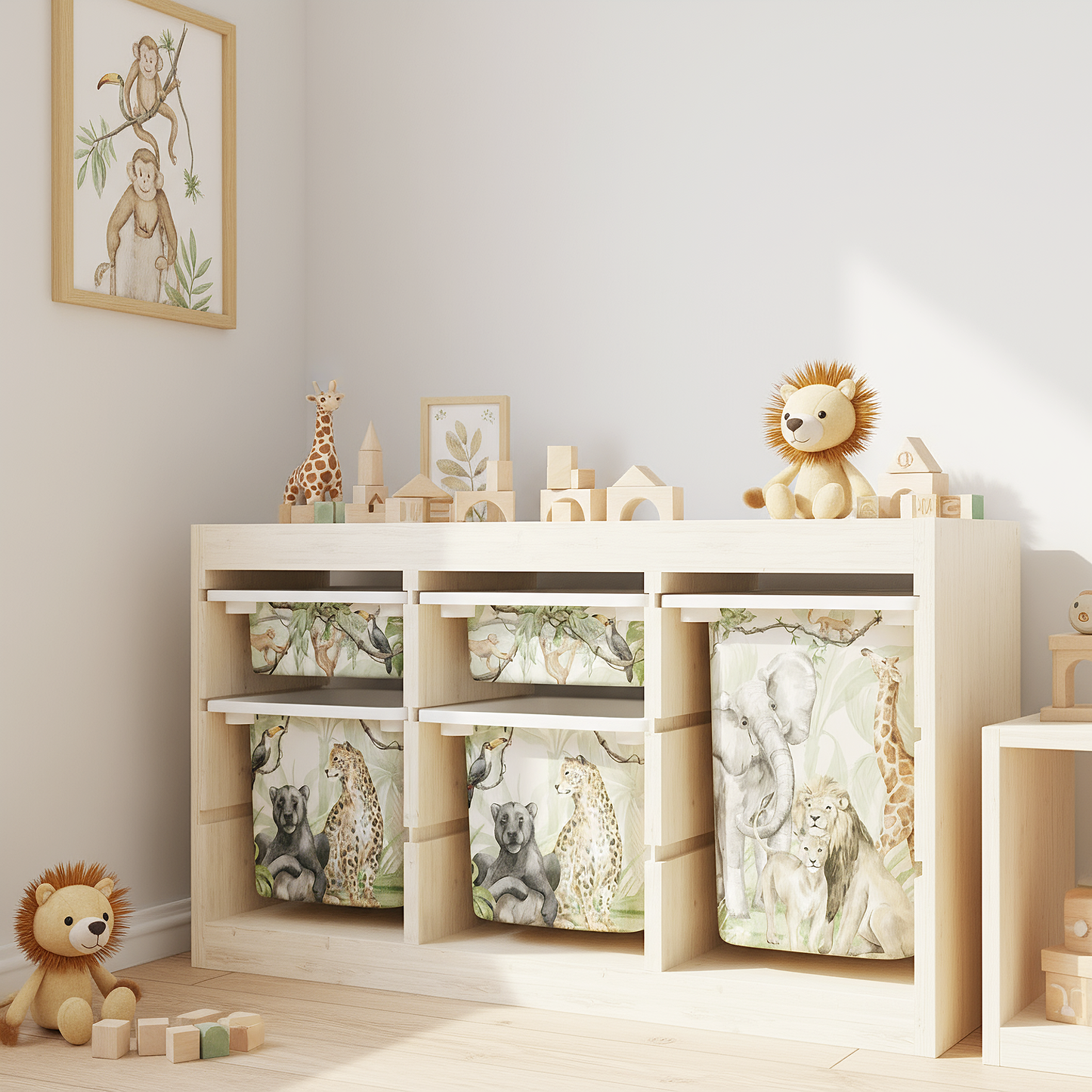 Möbelfolie für IKEA Trofast - Safari Aquarell