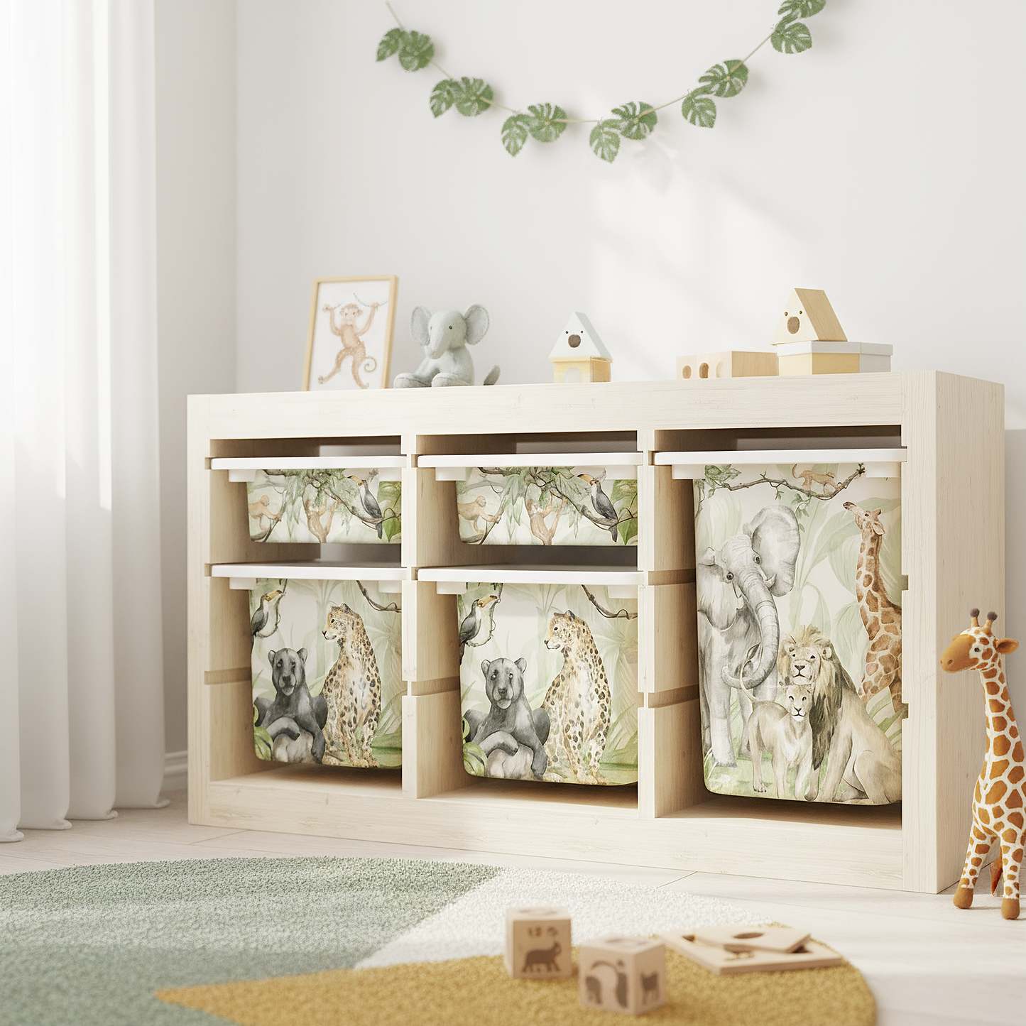 Möbelfolie für IKEA Trofast - Safari Aquarell