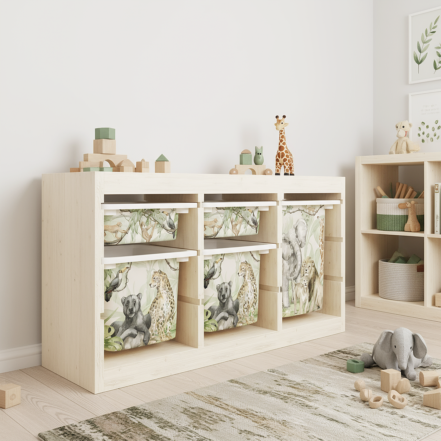 Möbelfolie für IKEA Trofast - Safari Aquarell