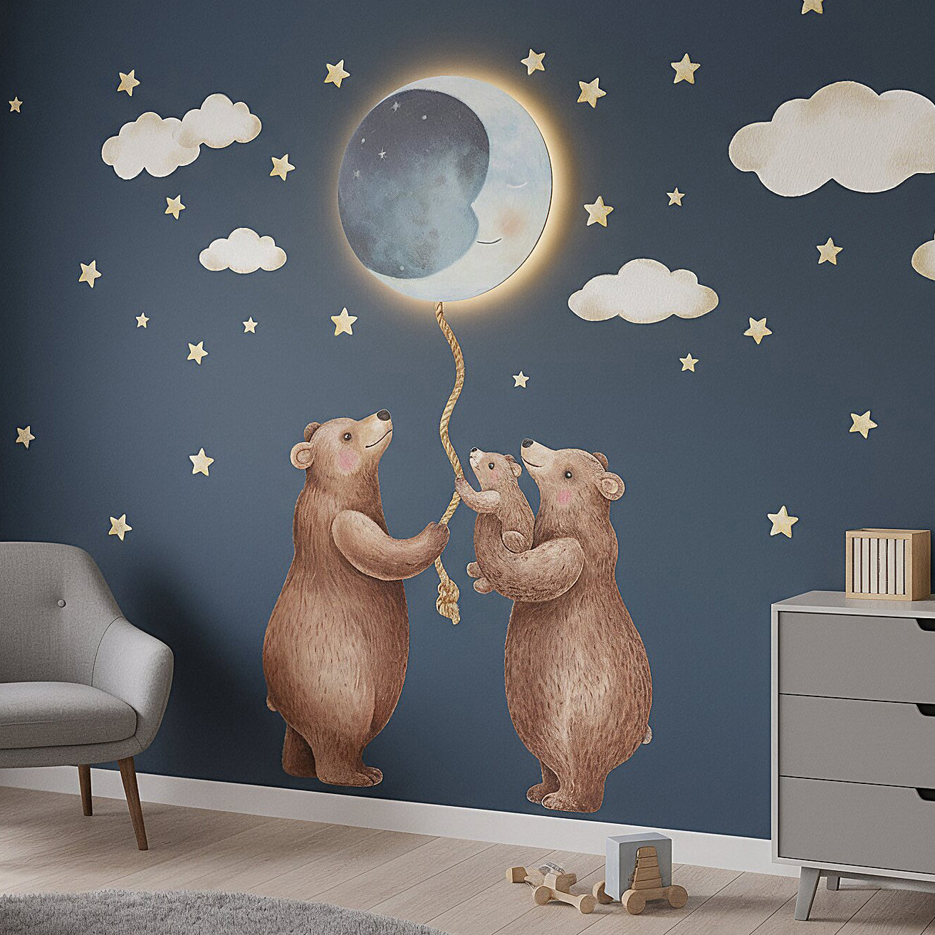 Wandsticker Mondbären